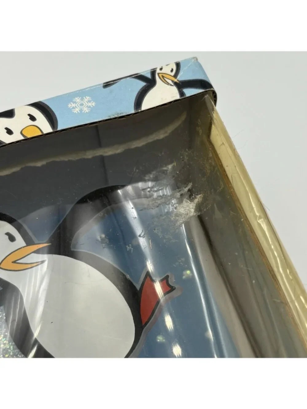 Penguin Sliding on Ice Night Light Glitter Acrylic Child Kid Bedroom Novelty